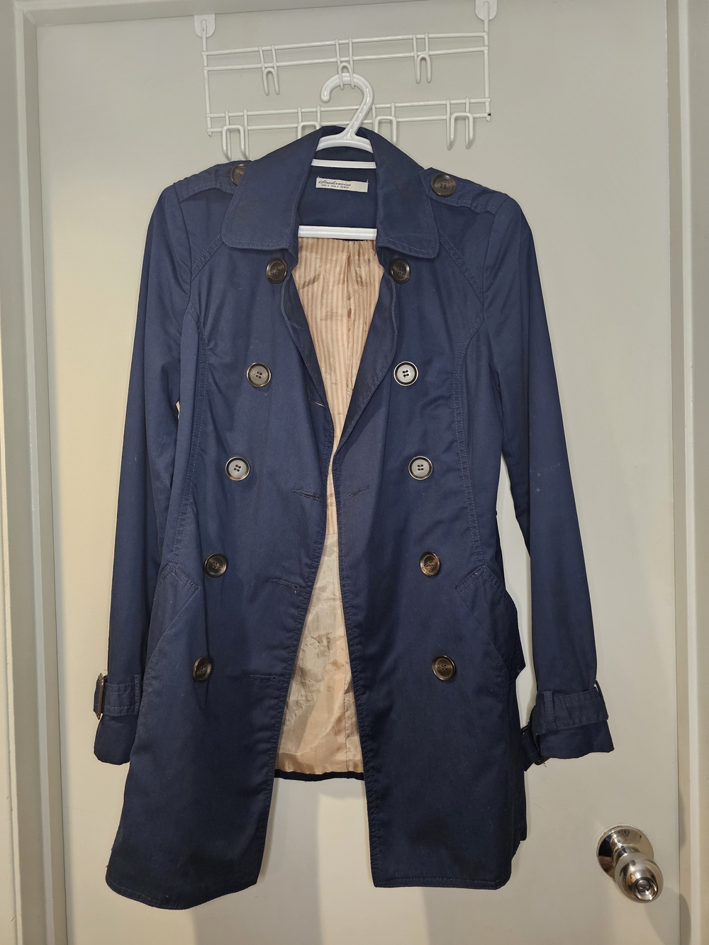 Stradivarius Navy Trench Coat - Women